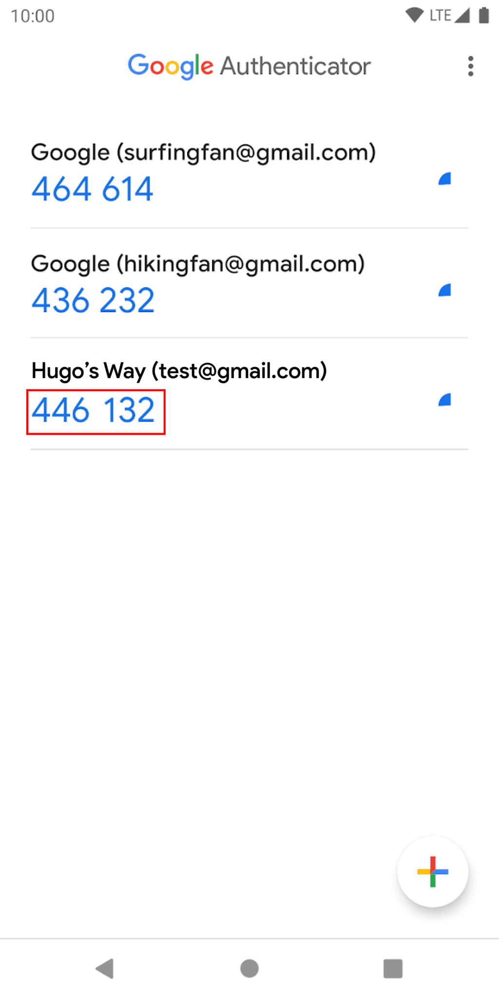 Enter the authentication code